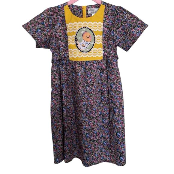 Misha Lulu Floral Dress featuring and Chick Print on the front Size 4T - Picture 1 of 6